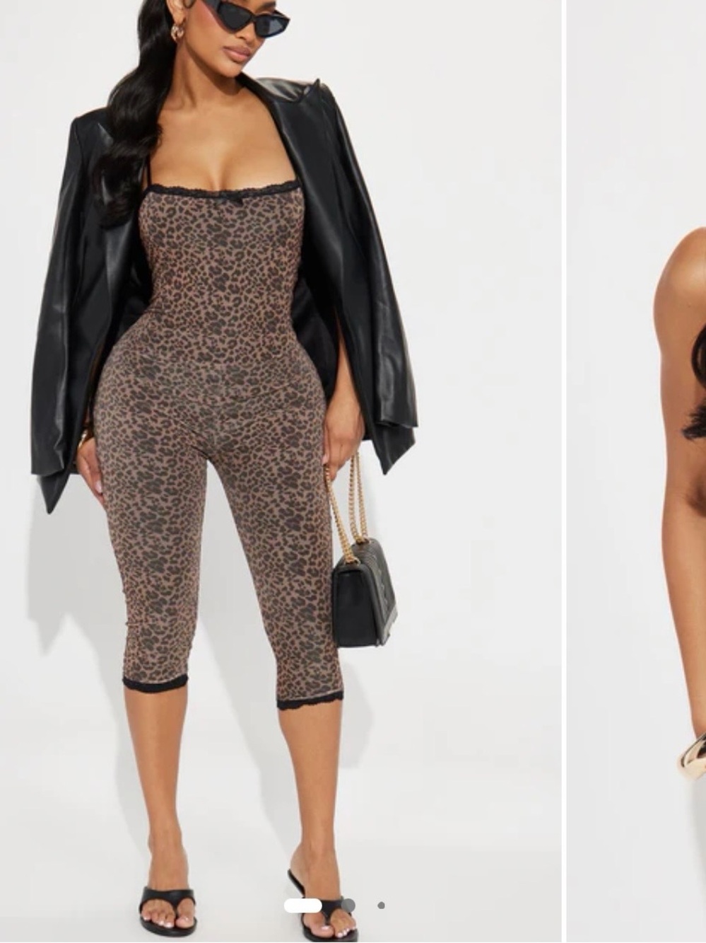 NWT Mesh Fashion Nova Leopard Print Jumpsuit - Brown and Black